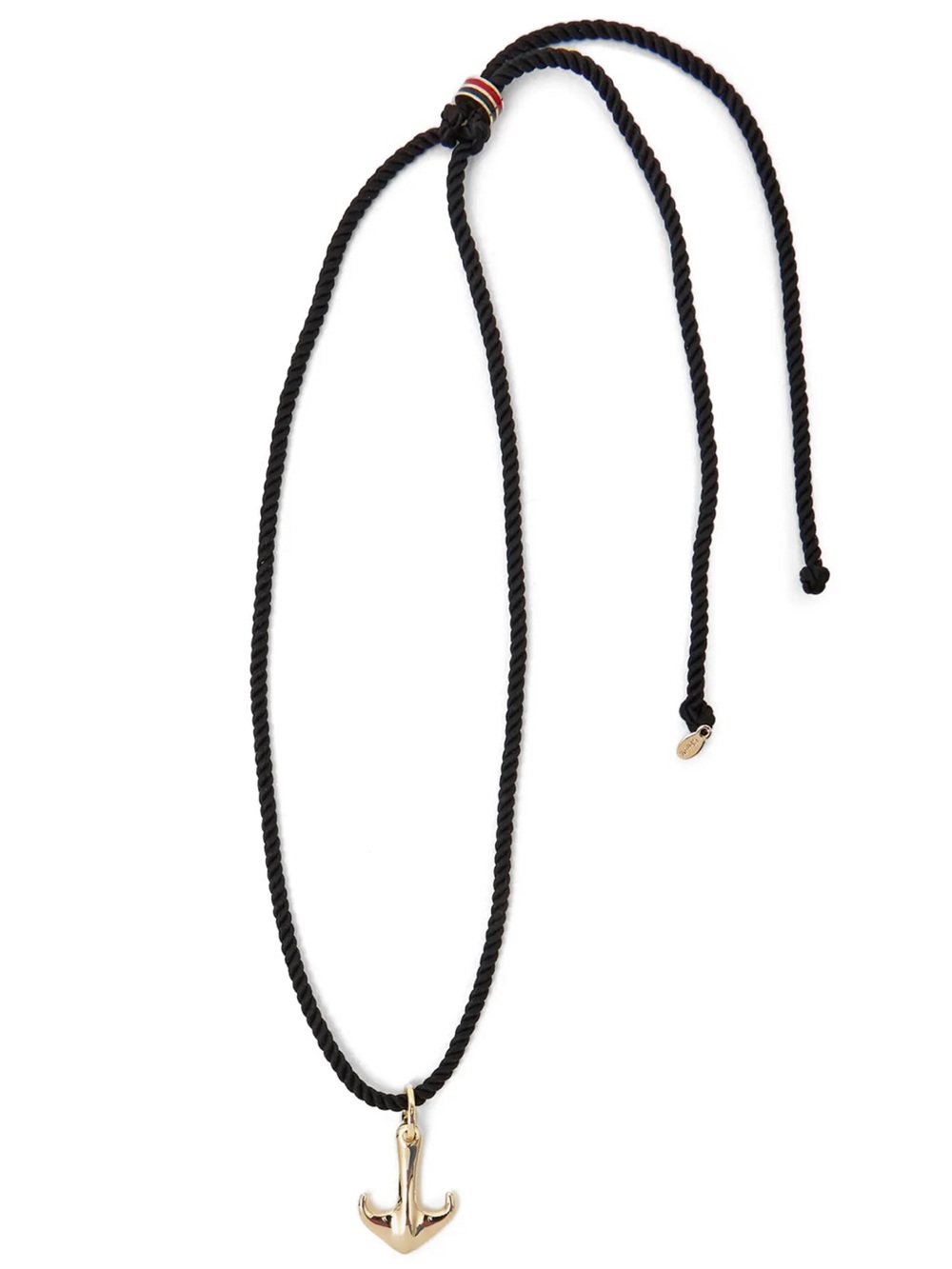 NWT Clare V. Gold Charm Cord Anchor Pendant Necklace on Black Rope